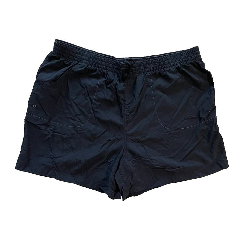 Columbia Shorts Black Nylon Quick Dry Zipper Pocket Womens Sz XL Hiking Packable